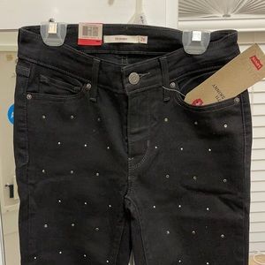 NWT Levi’s Rhinestone Black Jeans